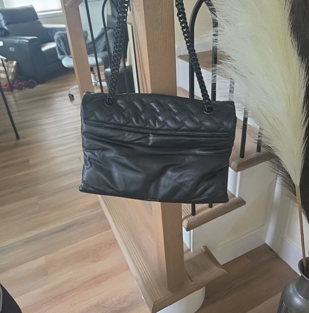 Kurt Geiger Black Quilted Chain-Handle Shoulder Bag - Picture 2 of 6